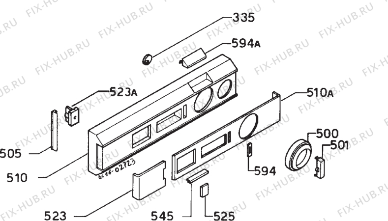 Взрыв-схема посудомоечной машины Zanussi ZW147 - Схема узла Command panel 037