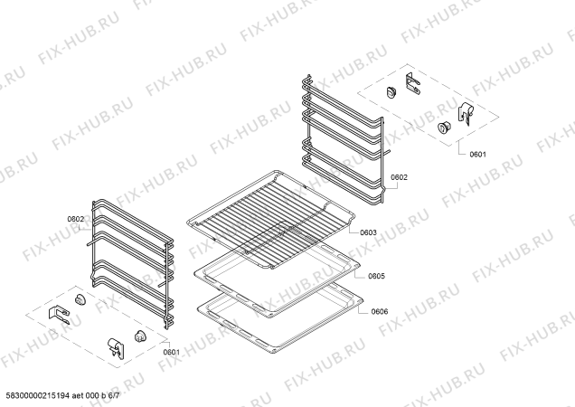 Взрыв-схема плиты (духовки) Bosch HXR39IG20 - Схема узла 06