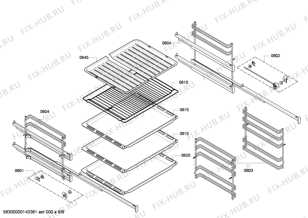 Взрыв-схема плиты (духовки) Siemens HB76AU560A - Схема узла 06