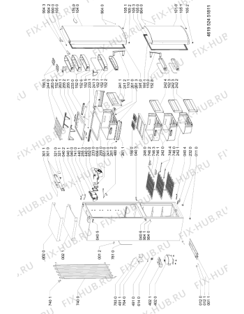 Схема №1 ARC 6670 с изображением Сенсорная панель для холодильной камеры Whirlpool 481246469094