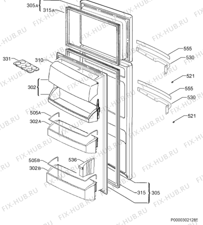 Взрыв-схема холодильника Aeg Electrolux S75330DT - Схема узла Door 003