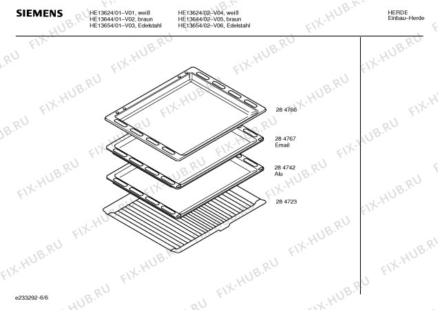 Схема №4 HE13654 с изображением Инструкция по эксплуатации для плиты (духовки) Siemens 00525989