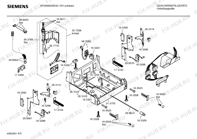 Взрыв-схема посудомоечной машины Siemens SF64660GB - Схема узла 05