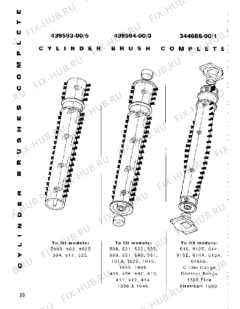 Взрыв-схема пылесоса Electrolux CONSUMABLES - Схема узла Cylinder Brushes
