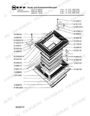 Схема №3 1313153332 1056/212RCSM с изображением Нагревательный элемент для плиты (духовки) Bosch 00023305