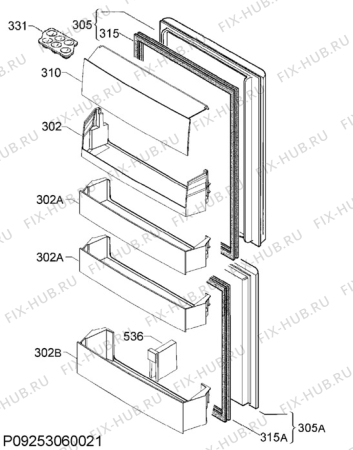 Взрыв-схема холодильника Electrolux EN13601JX - Схема узла Door 003