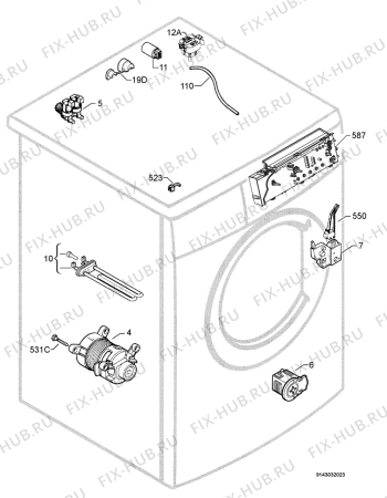 Взрыв-схема стиральной машины Electrolux EWF10149W - Схема узла Electrical equipment 268