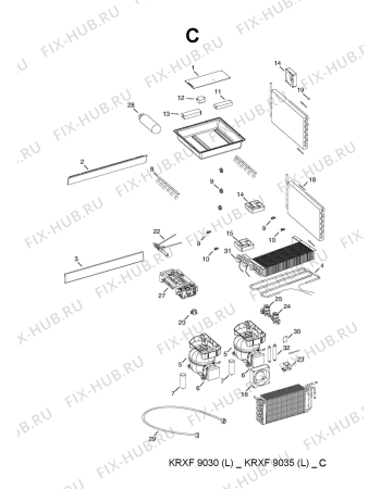 Схема №2 KRXF9035 (F090452) с изображением Инструкция по эксплуатации для холодильной камеры Indesit C00352341