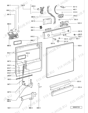 Схема №2 GSFS 6521 WS с изображением Панель для электропосудомоечной машины Whirlpool 481245373293