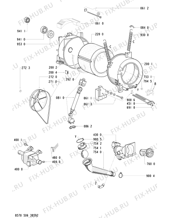 Схема №2 AWM 790 с изображением Моторчик для стиральной машины Whirlpool 481236158415