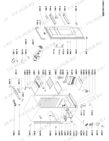 Схема №1 WM1665 A+X с изображением Элемент корпуса для холодильника Whirlpool 480131100781