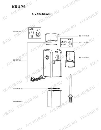 Схема №1 GVX231/6WB с изображением Электромотор для кофеварки (кофемашины) Krups SS-194221