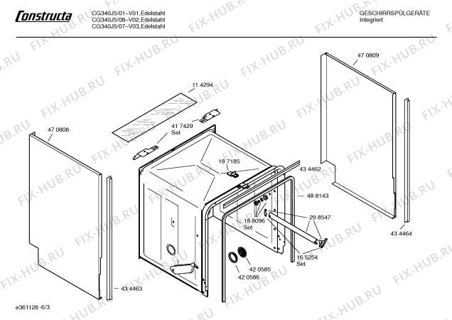 Схема №5 CG340J2 с изображением Инструкция по эксплуатации для электропосудомоечной машины Bosch 00585033