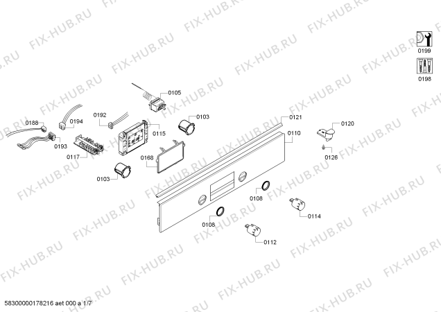 Схема №3 HCA778320U с изображением Панель управления для духового шкафа Bosch 00745276