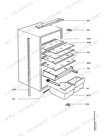 Взрыв-схема холодильника Electrolux ERO2386 - Схема узла Housing 001