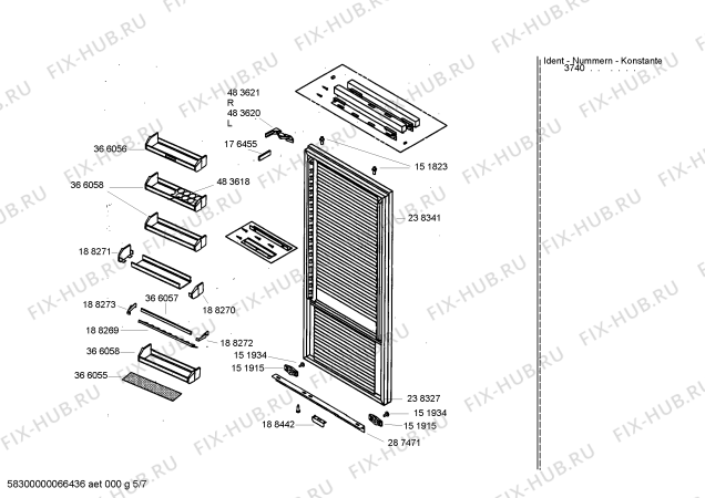 Схема №2 IC550129 с изображением Планка для холодильника Bosch 00366182
