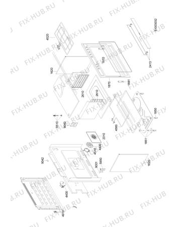 Схема №2 801.822.99 с изображением Рассекатель для духового шкафа Whirlpool 480121104644