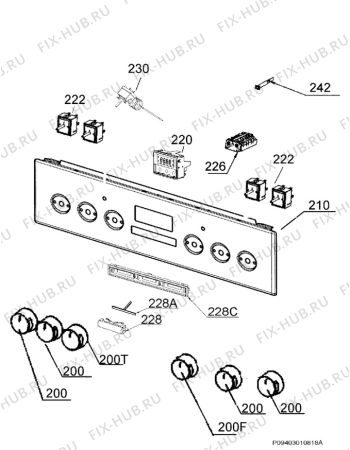 Взрыв-схема плиты (духовки) Aeg 47745IQ-WN - Схема узла Command panel 037