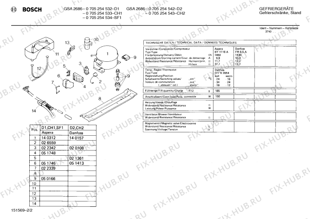Взрыв-схема холодильника Bosch 0705254543 GSA2686 - Схема узла 02