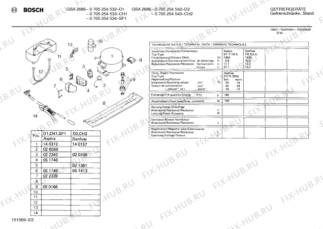 Схема №2 0705254534 GSA2686 с изображением Емкость для заморозки для холодильной камеры Bosch 00116799