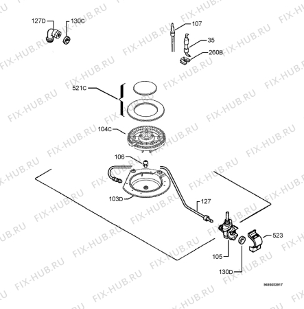 Взрыв-схема плиты (духовки) Ikea FHGA1K 301 541 52 - Схема узла Functional parts 267
