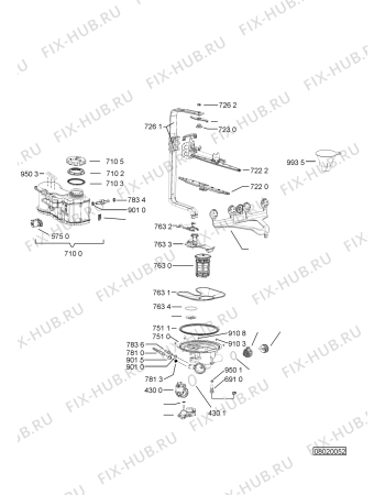 Взрыв-схема посудомоечной машины Indesit ADP2315WH1 (F091562) - Схема узла