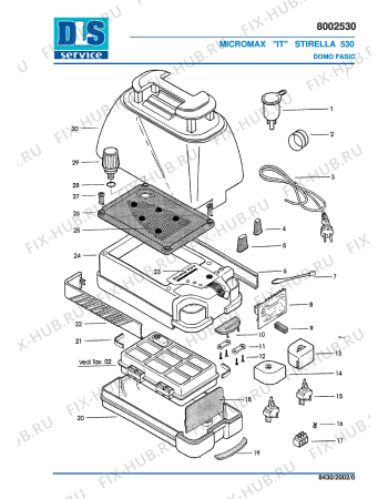 Схема №2 STIRELLA 530 DOMO FASIC с изображением Лампа для утюга (парогенератора) DELONGHI SC21110753