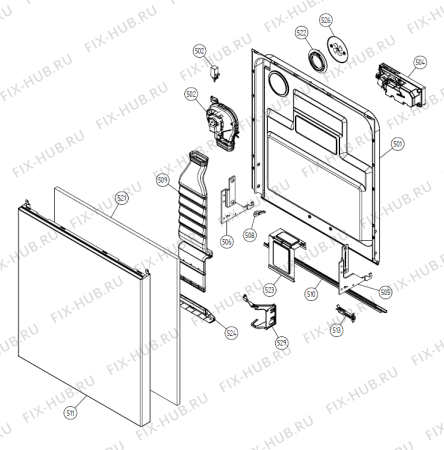 Взрыв-схема посудомоечной машины Gorenje D606 SF   -White Bi #10160600 (170639, DW20.1) - Схема узла 05