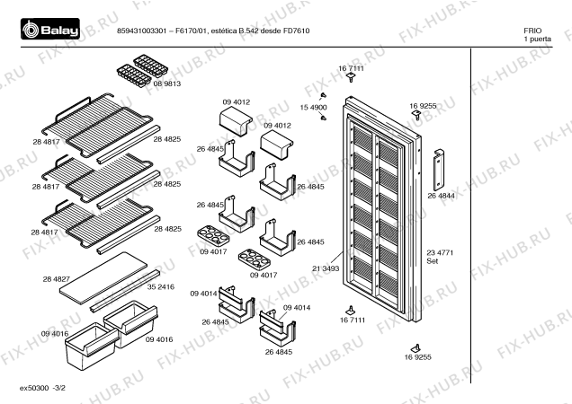 Схема №3 F6170 с изображением Ручка двери для холодильной камеры Bosch 00167219