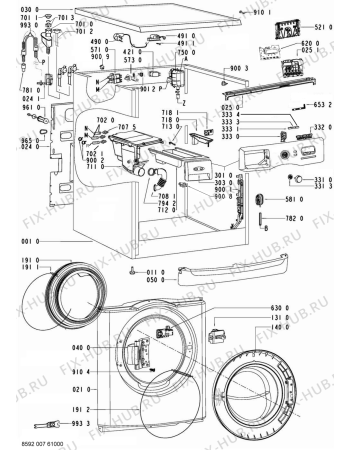 Схема №2 AWOEco 9764 с изображением Декоративная панель для стиралки Whirlpool 480111103377
