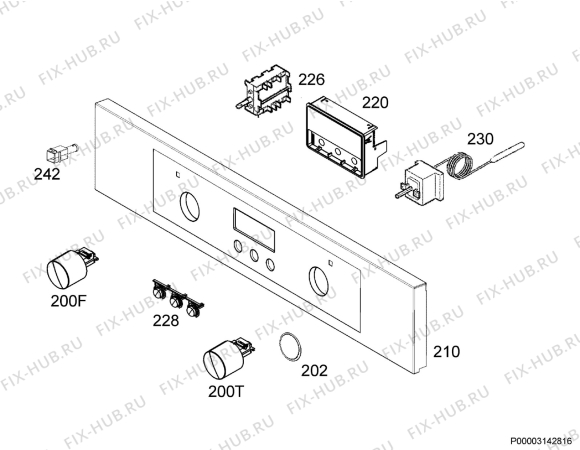 Взрыв-схема плиты (духовки) Zanussi ZOB35772XU - Схема узла Command panel 037