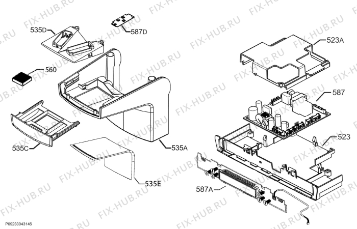 Взрыв-схема холодильника Electrolux ERC3195AOW - Схема узла Diffusor