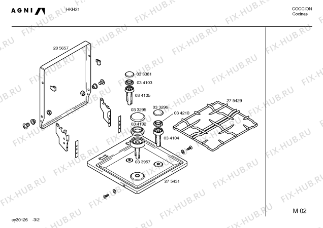 Схема №1 KHA21 с изображением Варочная панель для электропечи Bosch 00275431