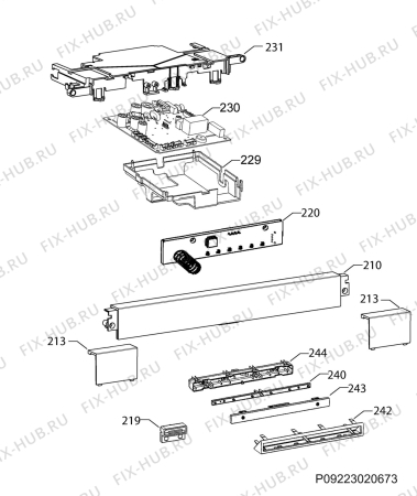 Взрыв-схема холодильника Aeg AGE72924NW - Схема узла Command panel 037