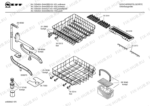 Схема №5 S4443B2 Art.SI540Ae с изображением Инструкция по эксплуатации для посудомойки Bosch 00588475