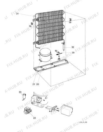Взрыв-схема холодильника Zoppas PV14R - Схема узла Cooling system 017