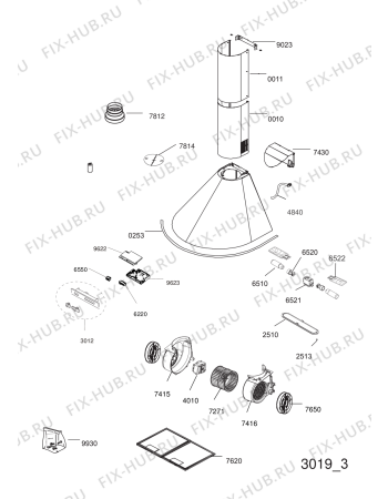 Схема №1 AKR 689 IX с изображением Спецнабор для вентиляции Whirlpool 482000094458