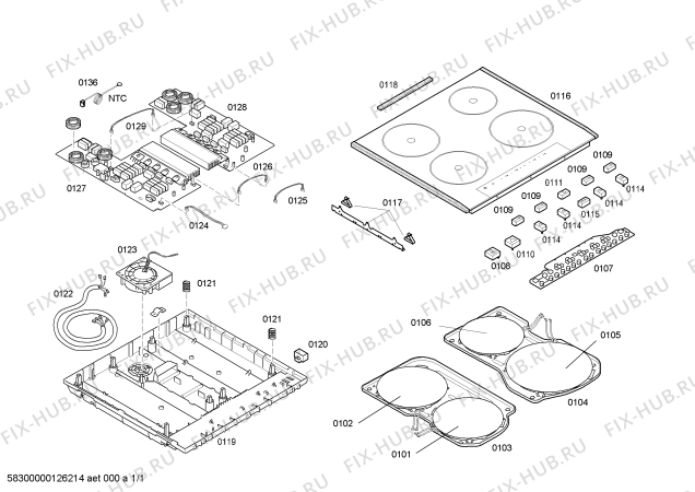 Схема №1 EH777901 ind.siemens 60cm.4i.tc_top.p_lateral.m_l с изображением Стеклокерамика для духового шкафа Siemens 00479582