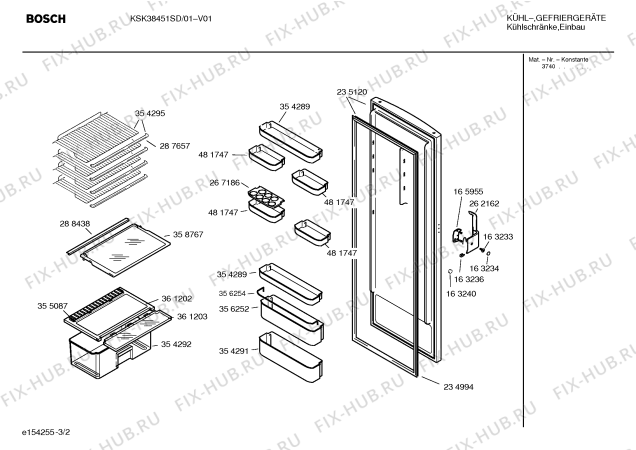 Взрыв-схема холодильника Bosch KSK38451SD - Схема узла 02