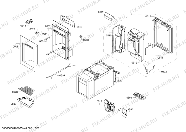 Схема №3 T24ID800RP с изображением Дверь для холодильника Bosch 00713641