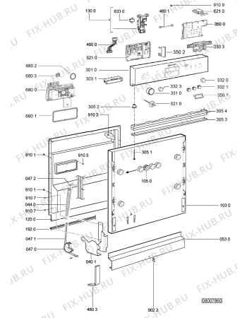 Схема №1 GSIK 6593/2 WS с изображением Мини-ручка для посудомойки Whirlpool 481241029326