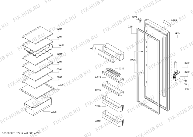 Схема №3 3FC1661P с изображением Модуль управления, незапрограммированный для холодильника Bosch 00741054