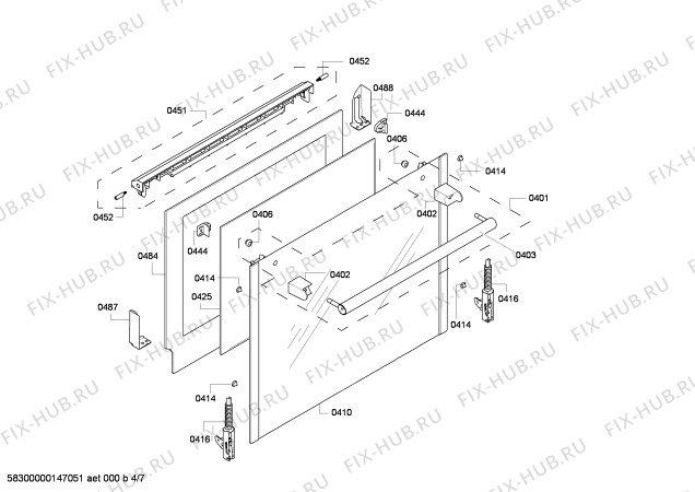 Схема №4 HC748231X с изображением Стеклокерамика для духового шкафа Siemens 00685089