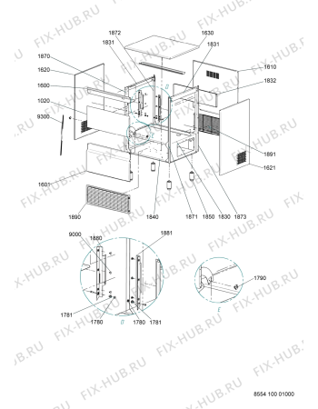 Схема №4 ADN100 с изображением Уплотнитель (прокладка) для холодильной камеры Whirlpool 483286011901