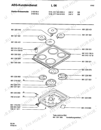 Схема №1 3200F-D GB с изображением Конфорка для плиты (духовки) Aeg 8996613316810