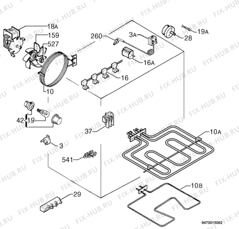 Взрыв-схема плиты (духовки) Zanussi ZCM64DCX - Схема узла Electrical equipment 268