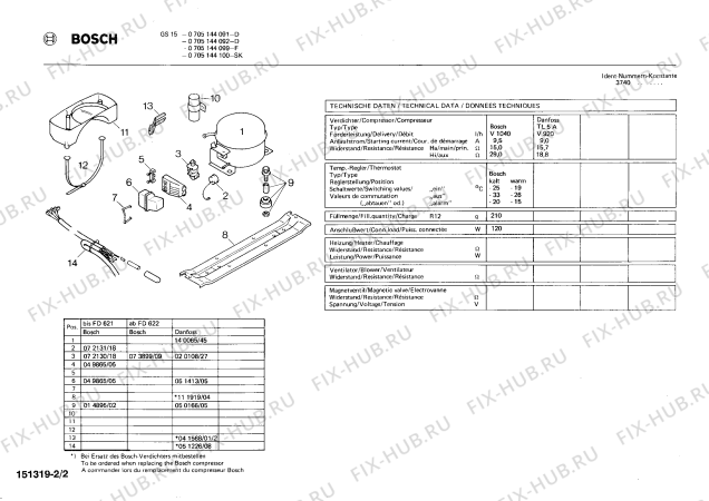 Взрыв-схема холодильника Bosch 0705144100 GS15 - Схема узла 02