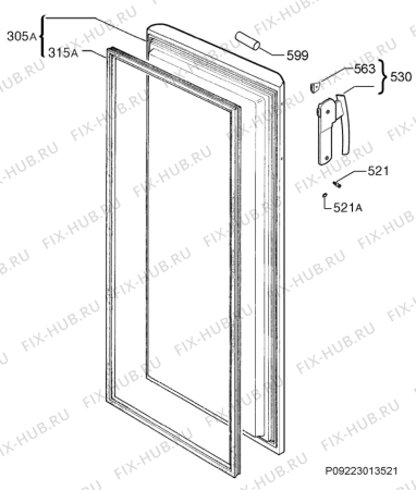 Взрыв-схема холодильника John Lewis JLFZW1604 - Схема узла Door 003