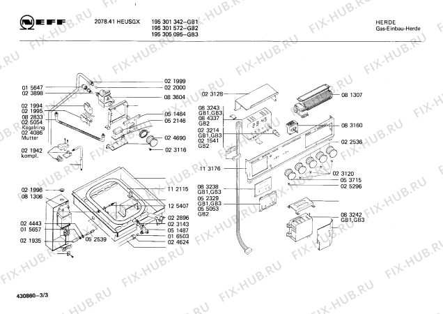 Схема №3 195305095 GB-2078.41HEUSGX с изображением Индикатор для печи Bosch 00083243