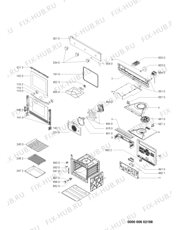 Схема №1 LPR 9022 с изображением Панель для электропечи Whirlpool 481245240297